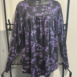Floral Black and Purple Women's Top